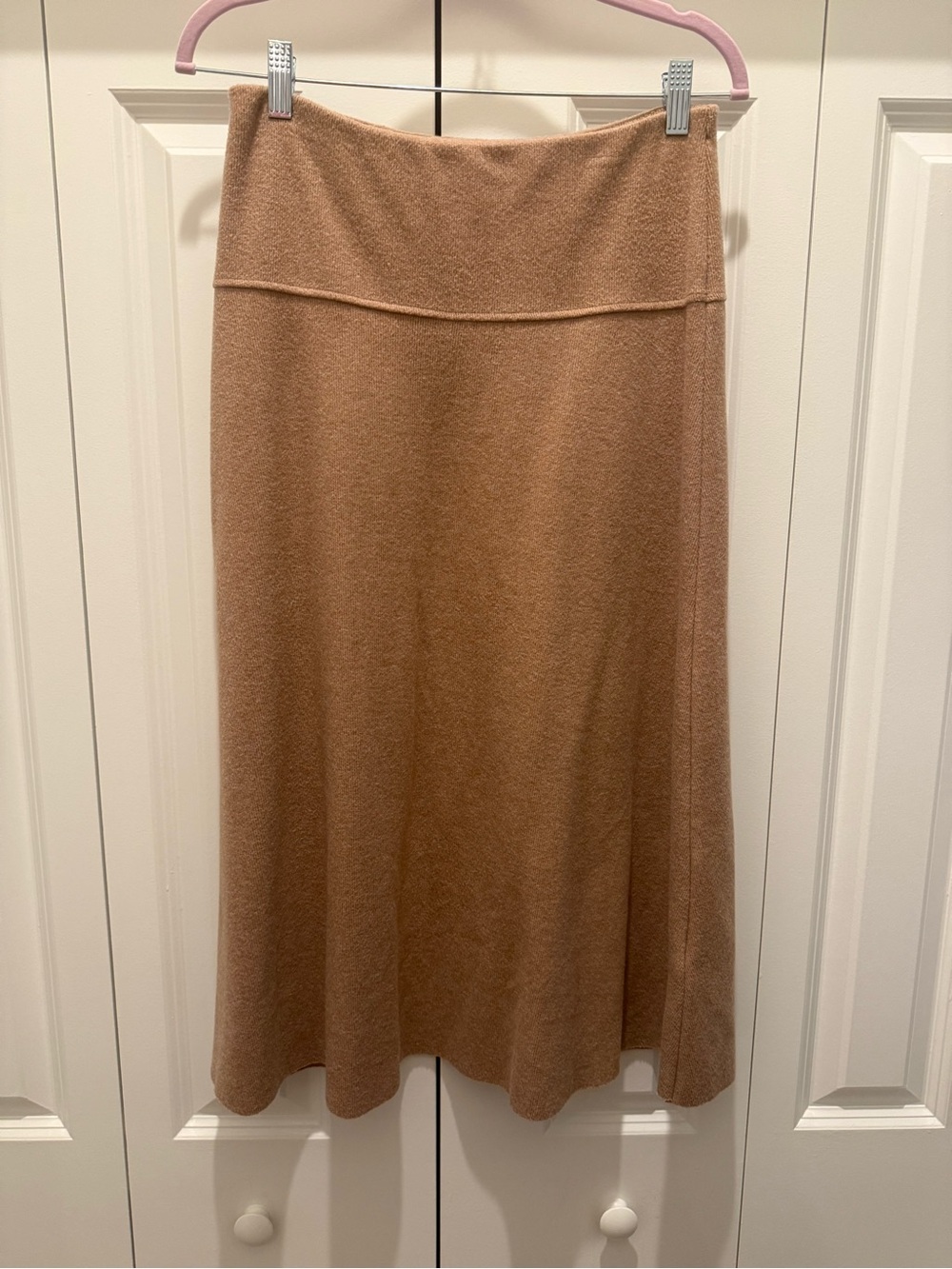 Zara Camel Knit A-Line Skirt